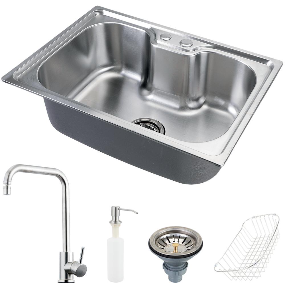 Cuba para cozinha gourmet pia aço inox com acessórios Nawa 50 cm e Torneira gourmet Potengi Pingoo