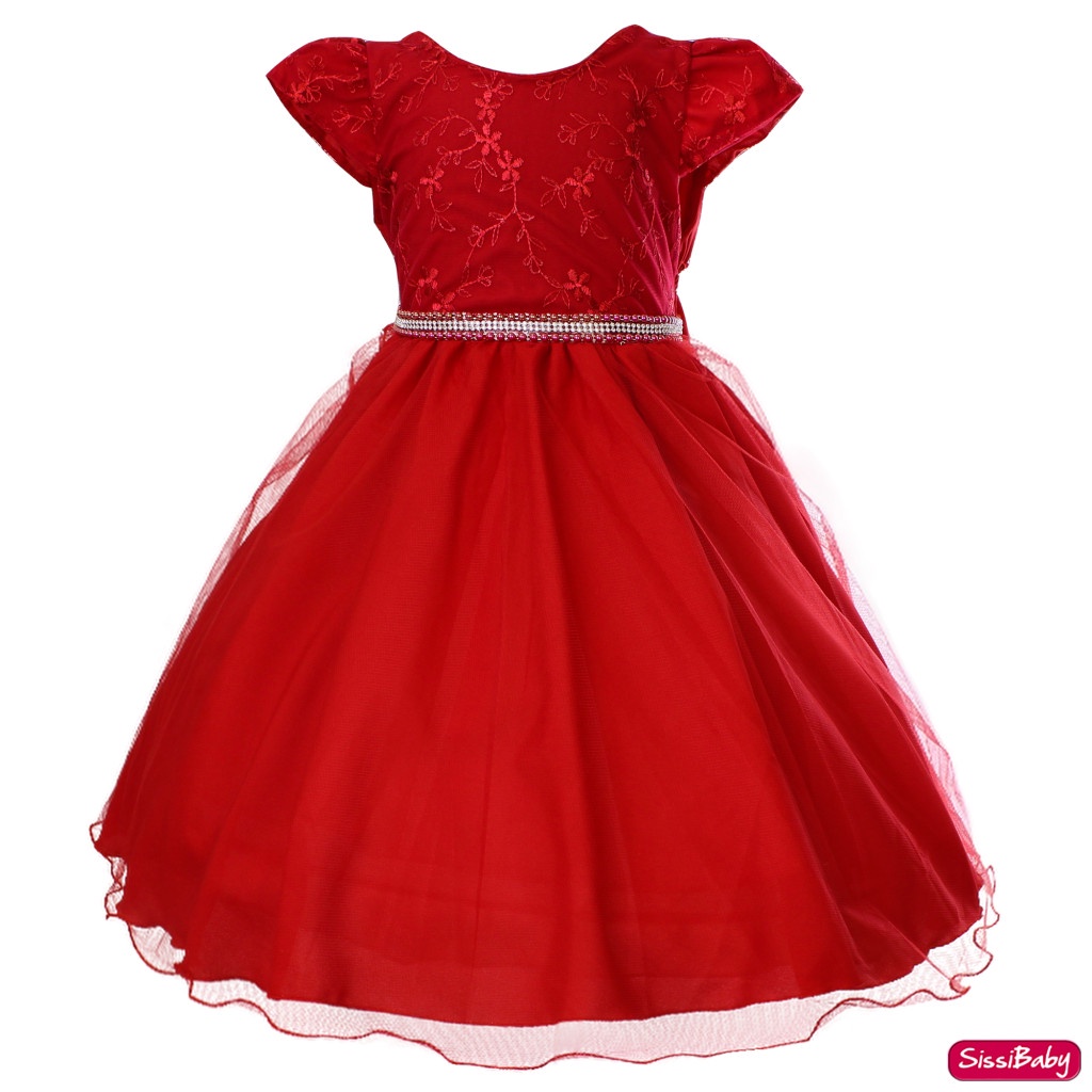 Vestido Vermelho Festa Infanto Juvenil Casamento Formatura Batizado Princesa Com Guipir