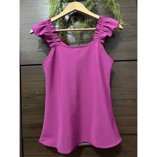 Li moda Blusa Regata Lisa manga babado Moda Blogueira 203