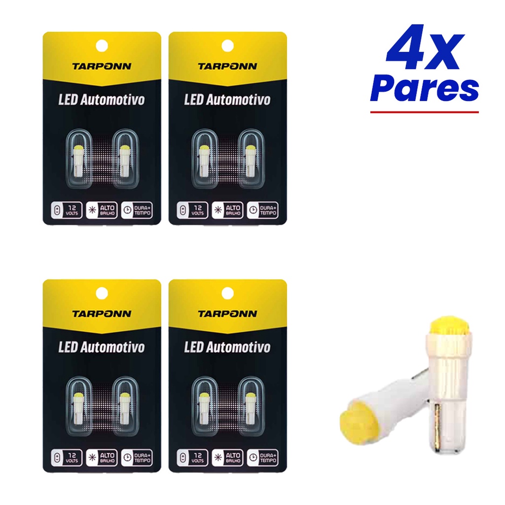Kit 8 Lâmpadas Cob Led Painel Pinguinho T5 12v Tarponn em Oferta na Shopee
