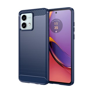 Para Motorola Moto G84 Anti-Fingerprint Soft TPU Caixa Protetora De Fibra De Carbono Telefone