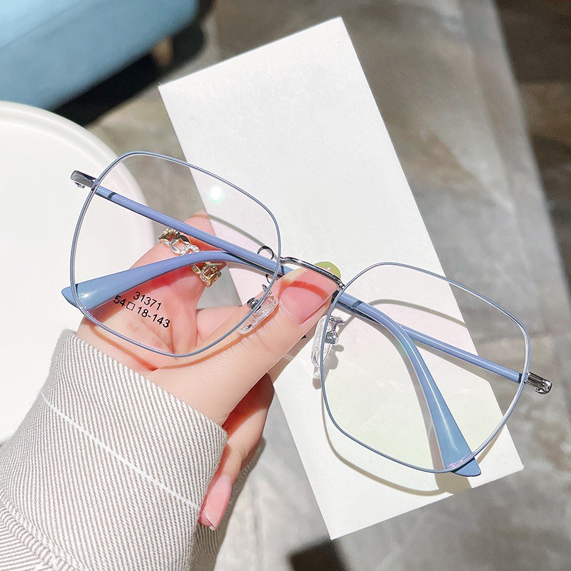 Moda Quadrada Transparente Metal Anti Radiação Óculos Quadro Clássico Oversized Computador em Oferta na Shopee