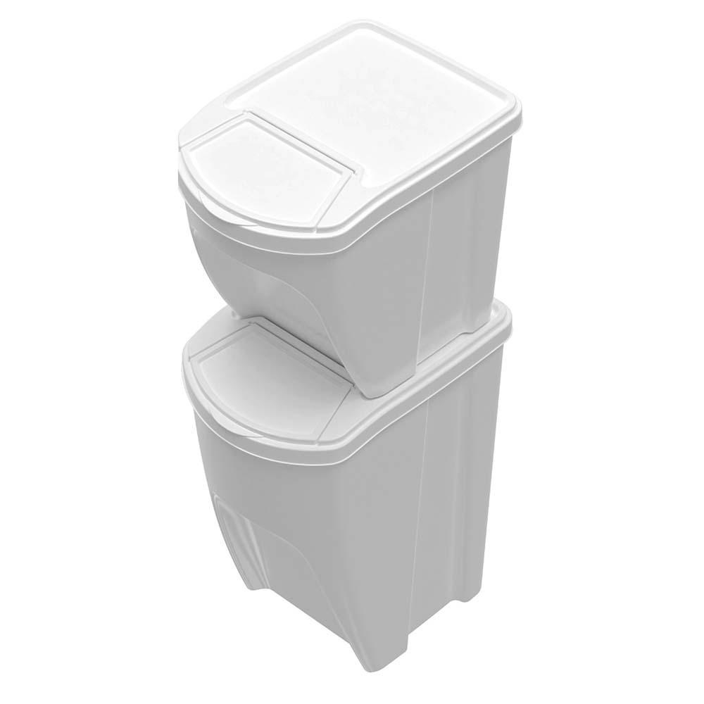 Conjunto 2 Lixeiras Empilháveis 20 L e 34 L Branca Plasútil em Oferta na Shopee