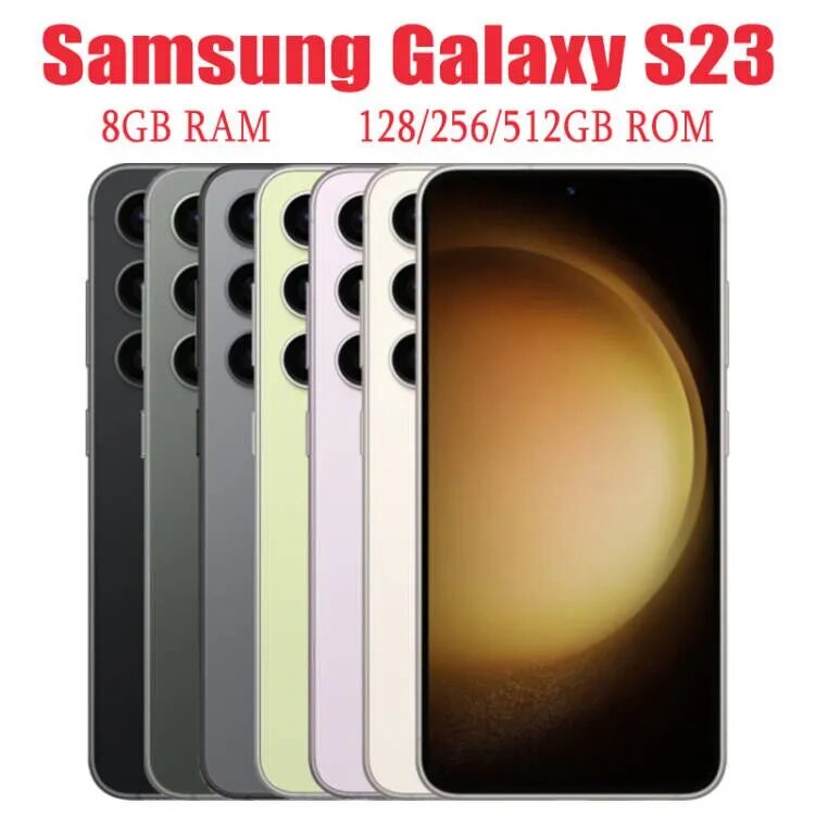 Desbloqueado Samsung Galaxy S23 5G S911U1 6,1 " ROM 128/256/512GB RAM 8GB Snapdragon Phone NFC Octa Core Android Original-GoodLuckGift
