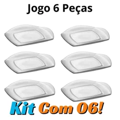Jogo de Pratos Rasos Luxo de Vidro com 6 peças Quadratto - Wheaton