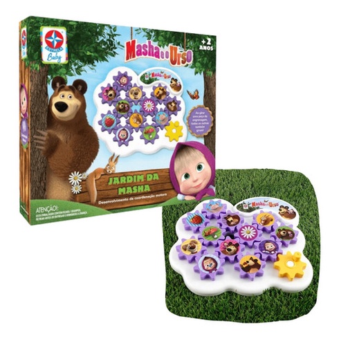 Jardim da Masha Jogo Didático Infantil Brinquedo Jardim Da Masha E O Urso  Estrela Jogo de mesa Jogos divertidos Infantis Estrela Brinquedos Presentes Masha Urso
