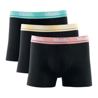 Kit 3 Cuecas Mash Boxer Cotton Elástico Bordado