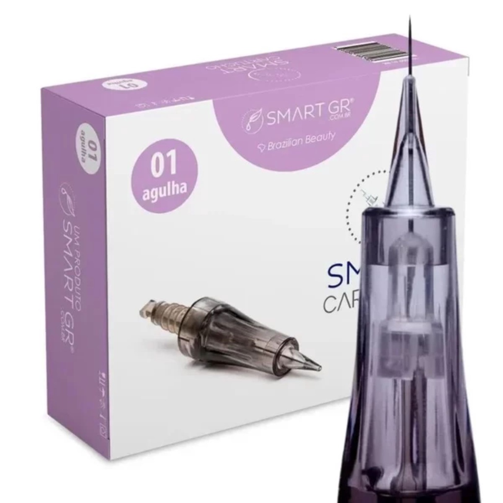 Kit 10 Cartucho Derma Pen Preto 1 Agulha Smart GR c/ Anvisa