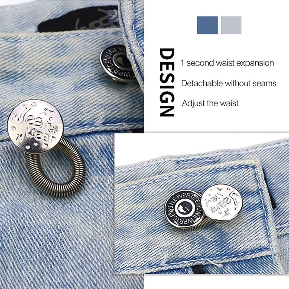 Detalhes do CYNAN 10 Peças Botão De Mola , Acessórios Extensores Elásticos De Metal Extensão De Cintura , Jeans De Ferramenta De Cos