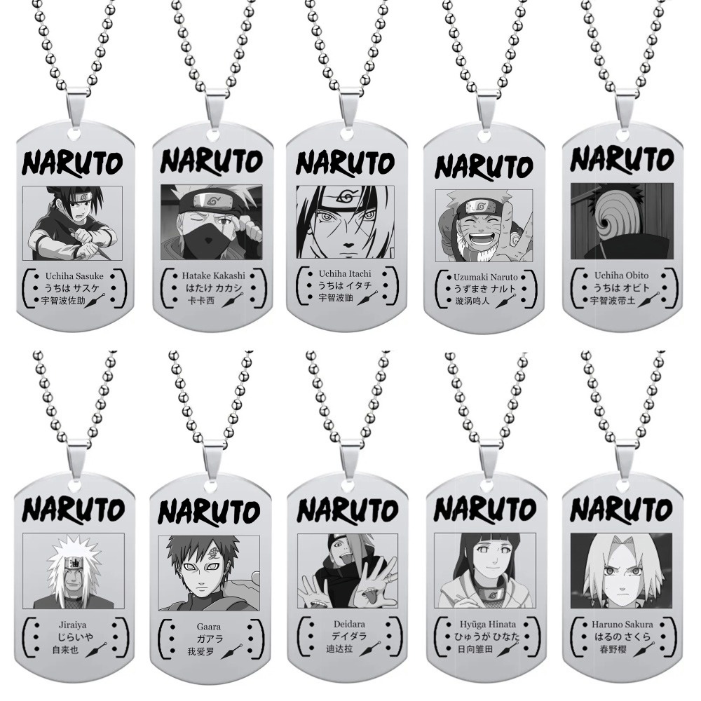 Anime Naruto Colar Akatsuki Itachi Kakashi Uzumaki Ninja Pingente De Aço Inoxidável Moda Homem Mulher Cosplay Acessório em Oferta na Shopee