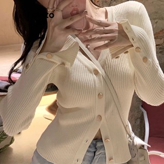 Lovito Casual Cardigã Feminino Liso com Fenda e Botão Frontal LNE27148 (Damasco/Cáqui Claro/Branco/Preto)