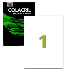 Etiqueta Adesiva A4 100 Folhas para Impressora 210 X 297mm Modelo 8243 CA4367 - Colacril