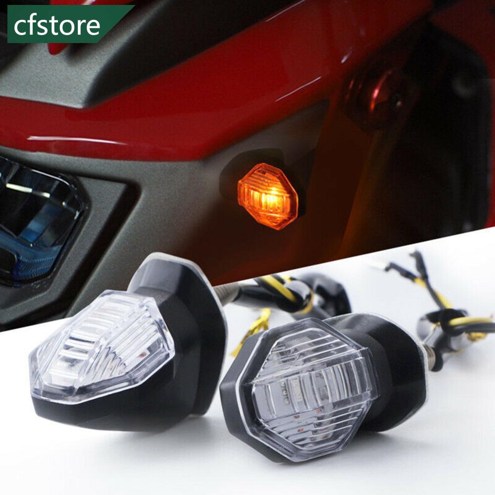 CFSTORE 2pcs Mini Universal Motocicleta Indicadores LED De Sinalização De Giro Luz Pisca-Âmbar Lâmpada Traseira O3Q4