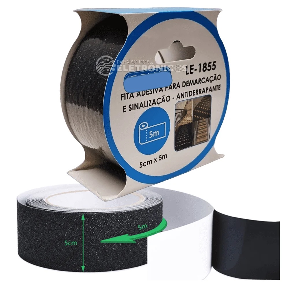 Fita Antiderrapante Interno E Externo 5 Metros Cor Zebrada Para Escadas Rampas Degraus LE1855PR em Oferta na Shopee