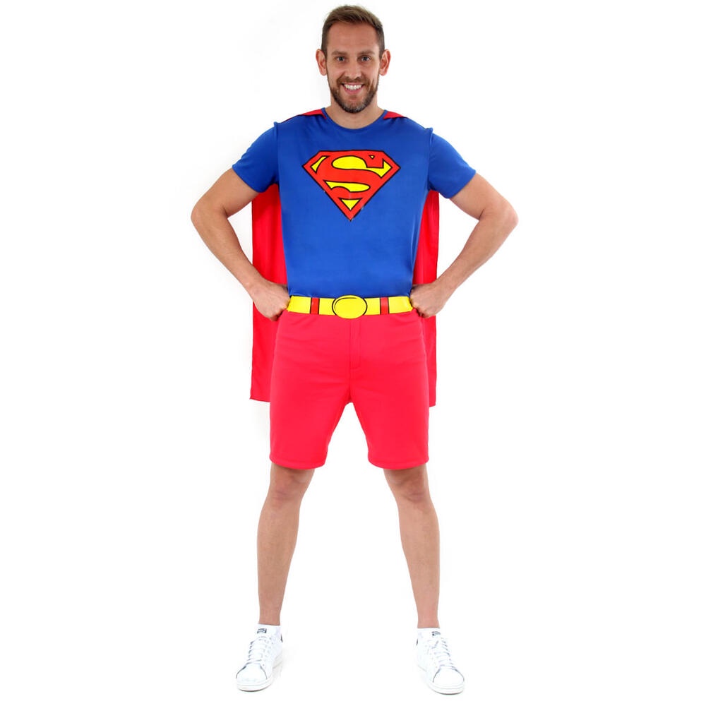 Fantasia Adulto Super Homem Macacão Curto Com Capa Cinto Dc

 em Oferta na Shopee