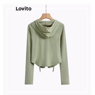 Lovito Casaco com Zíper Casual Liso para Mulheres LNE17161 (Multicolorido)