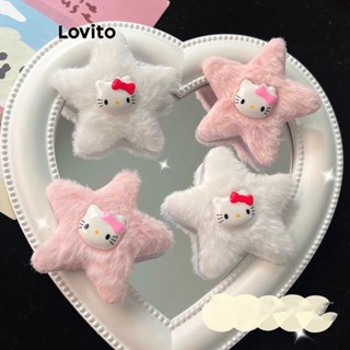 Lovito Presilhas De Cabelo De Pelúcia Casuais Padrão De Desenho Animado Para Mulheres LFA13046