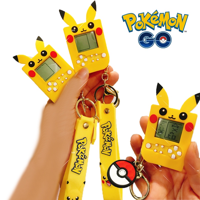 Pokémon Pikachu Console Porta-Chaves Carro Jóias Chave Kawaii Acessórios Menino Brinquedos Infantis Aniversário Natal Presente em Oferta na Shopee