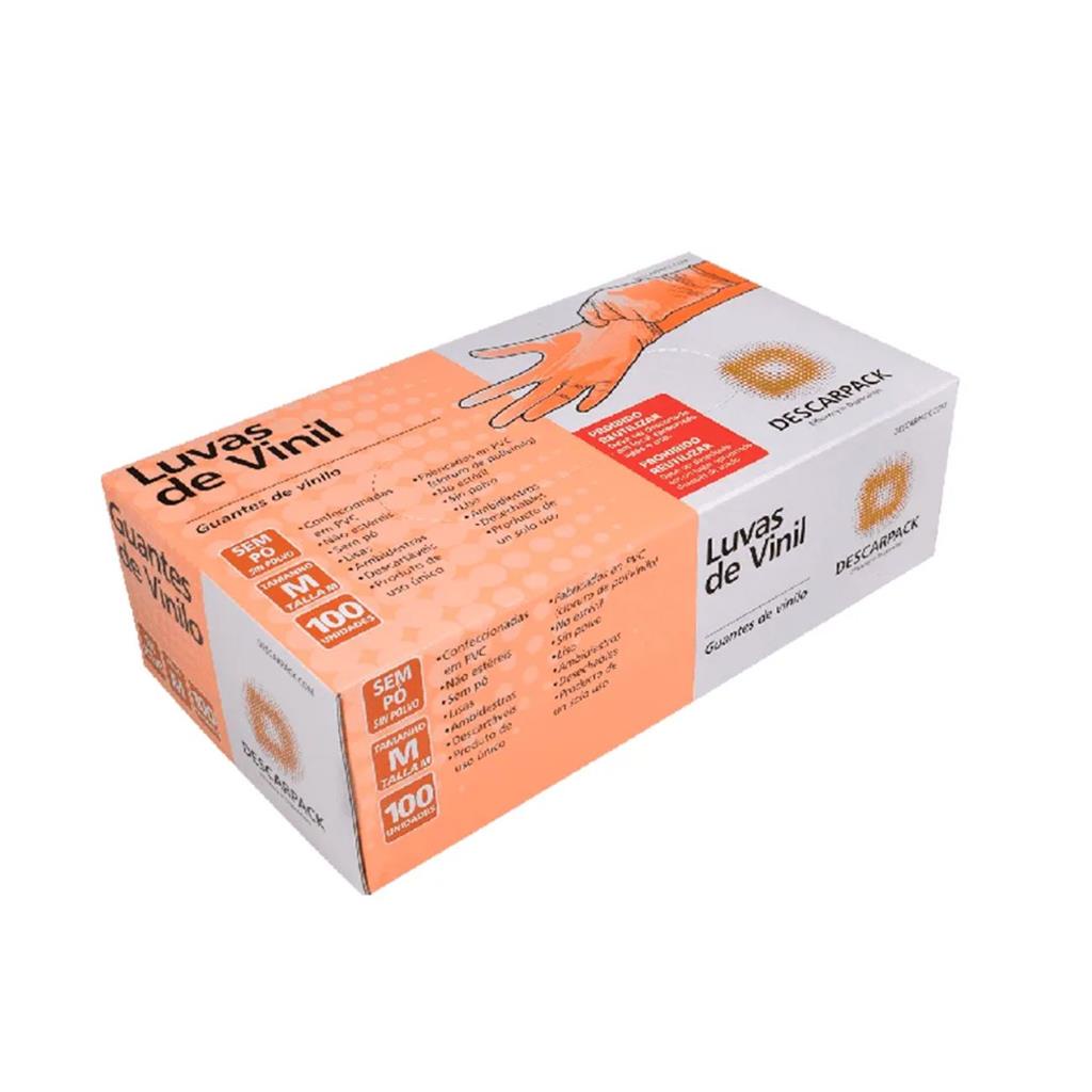 Luvas Descartáveis Transparente Vinil Sem Pó 100 Unidades Tamanho M - DESCARPACK em Oferta na Shopee