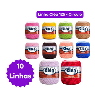 Kit com 10 Linha Fio Clea 125  Círculo CORES ALEATÓRIAS Novelo pequeno  Crochê tricô