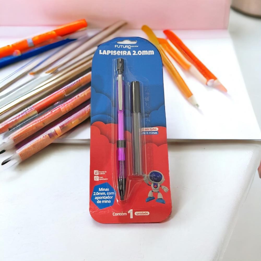 LAPISEIRA 2.0MM COM TUBO DE GRAFITE  BLISTER FUTURO ESCOLAR
