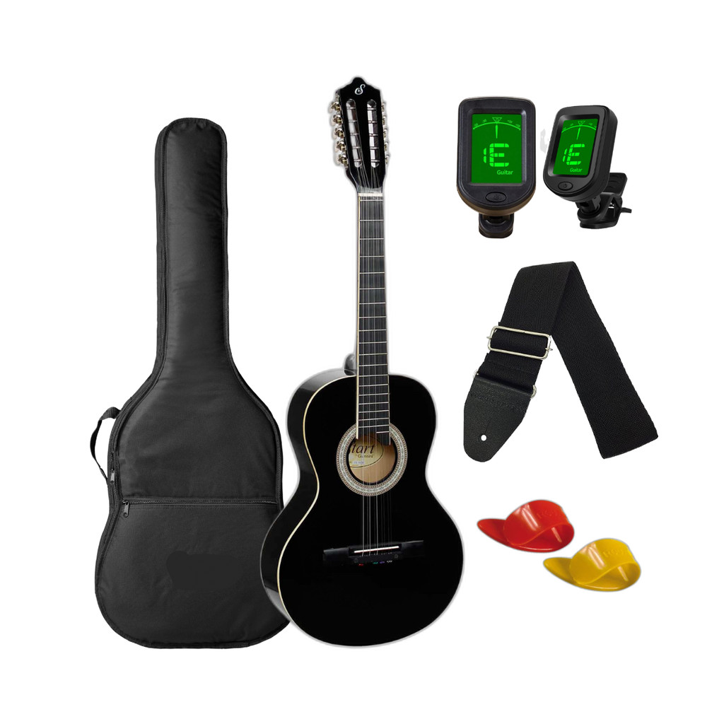 Viola Giannini caipira 10 cordas acústica linha Start preta brilhante VS-14 BK + acessórios