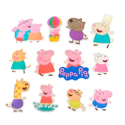 Mini Personagens Decorativos - Peppa Pig Clássica - 12 unidades - Regina - Rizzo