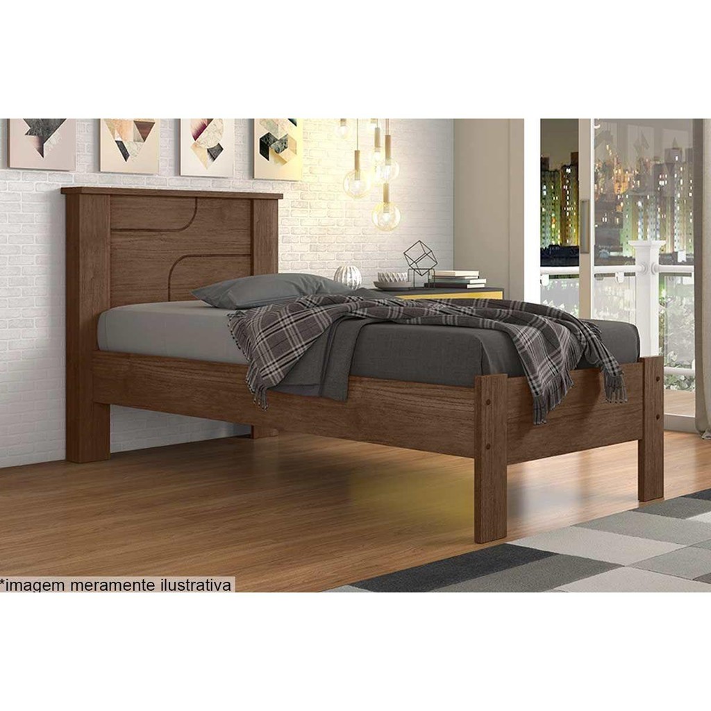 Cama Solteiro Pérola Cacau - Conquista - Home & Living
