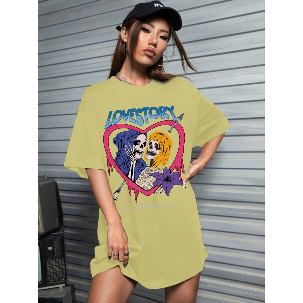 Camiseta Oversized Feminina Aesthetic Tumblr T Shirt Unissex Old School Bordada Camisa Blusa