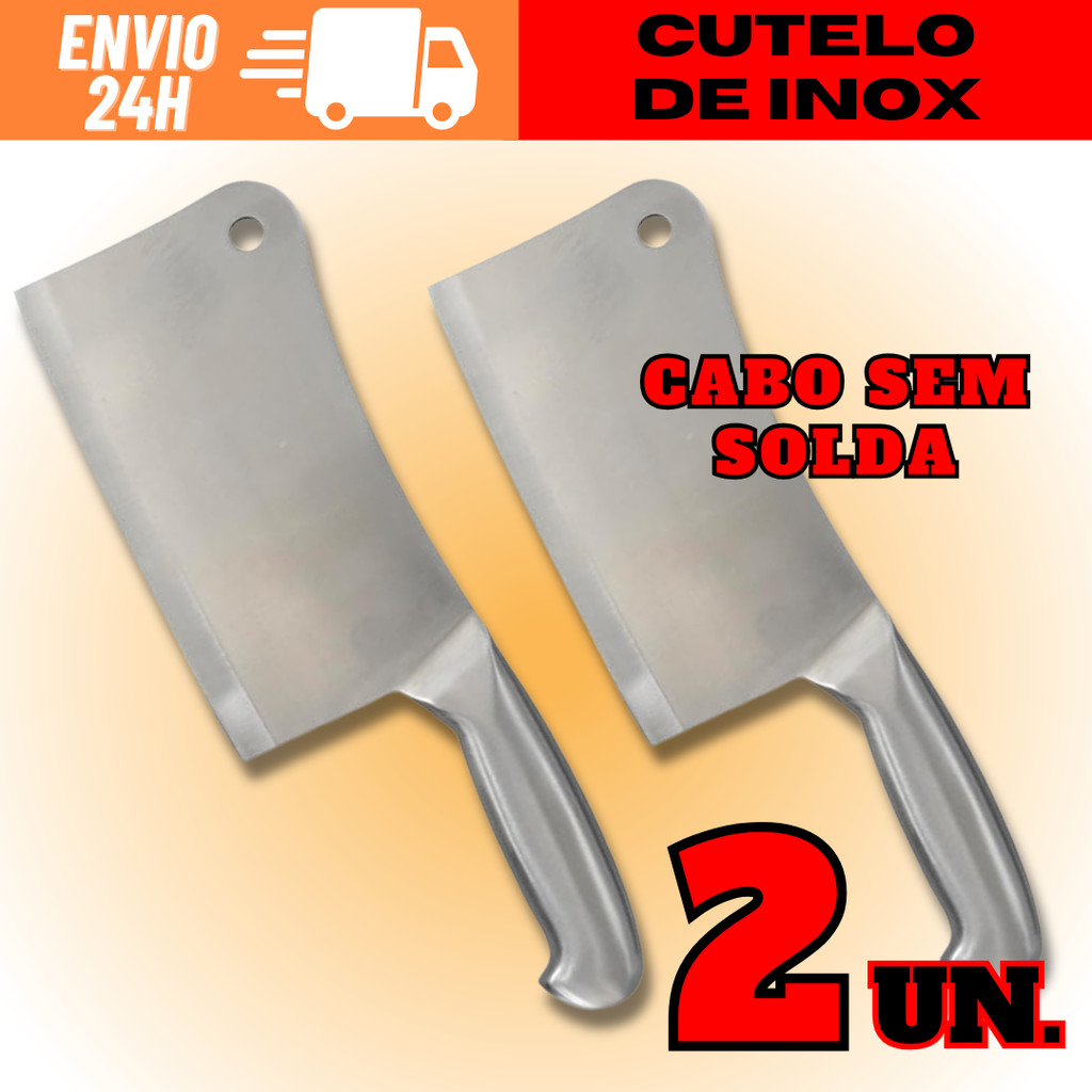 Kit Cutelo Artesanal Com Cabo Inteiriço Cutelo Para Churrasco Cortar Osso Faca Tipo Cutelo Envio Rápido