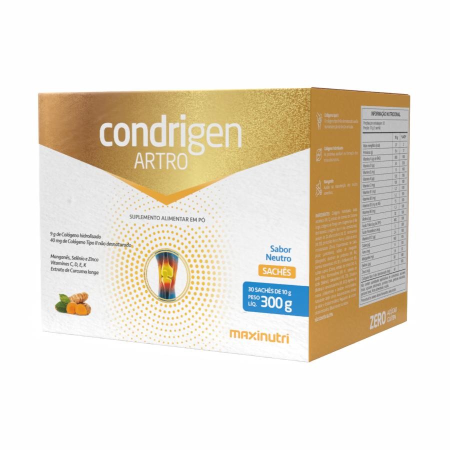 Condrigen Artro Colágeno Tipo 1 e 2 Sachê - Sabor Neutro Maxinutri