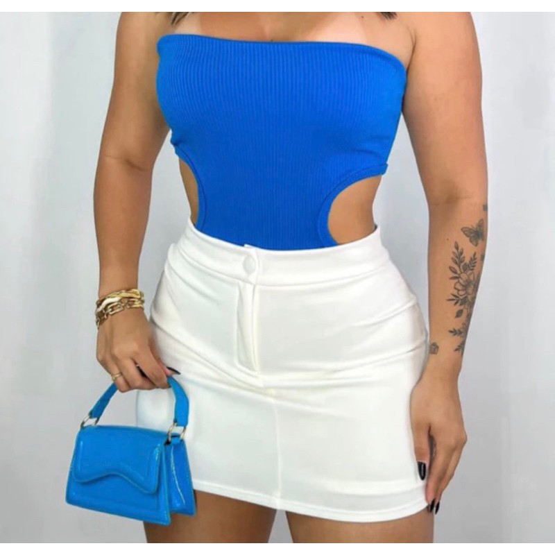 Short saia feminino alfaiataria  Cintura alta promoção tendência em Oferta na Shopee