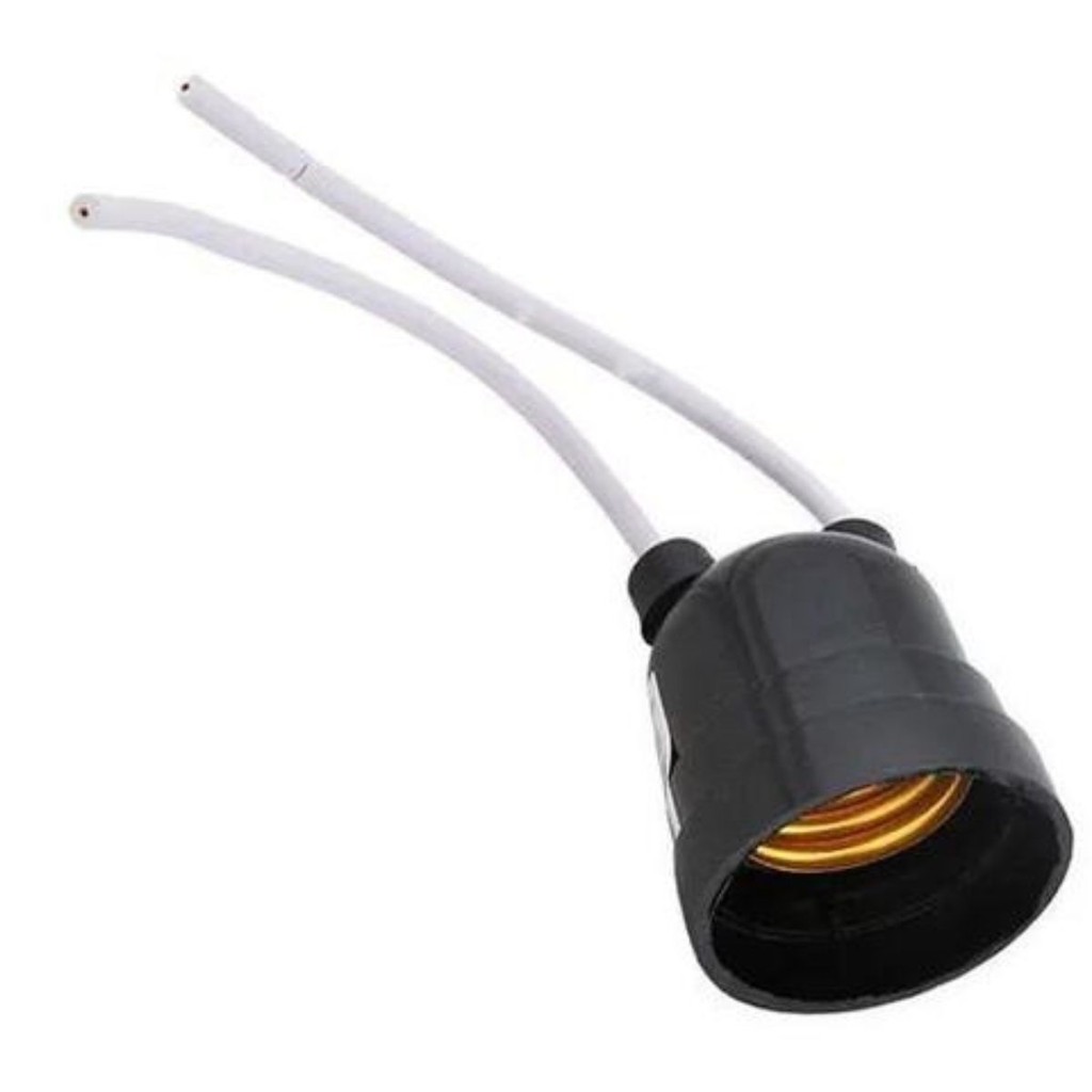 Bocal e27 decorlux com rabicho 4a 250v preto