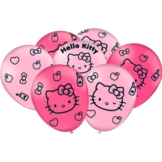 Balão de Festa Decorado Hello Kitty 9" 23cm - 25 unidades - Festcolor - Rizzo em Oferta na Shopee