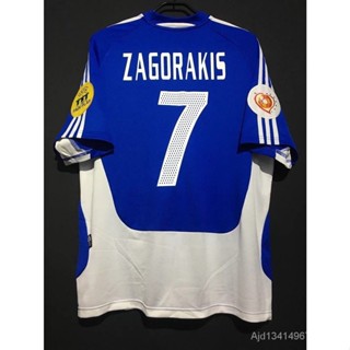 2004 Grécia Alta Qualidade T-shirt Personalizado Para Retro Futebol Jersey ZAGORAKIS Charisteas