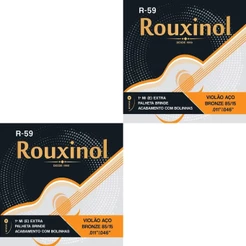 Kit 2 Encordoamento Violão Aço Bronze R59 Rouxinol .011" PRR59L