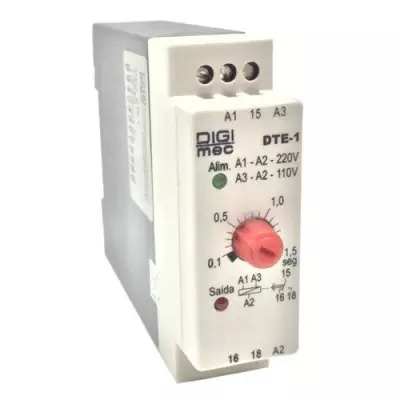 Temporizador Analógico com Retardo na Energização 60 Segundos 24-220V 1 NAF Modelo DTE-1 Digimec