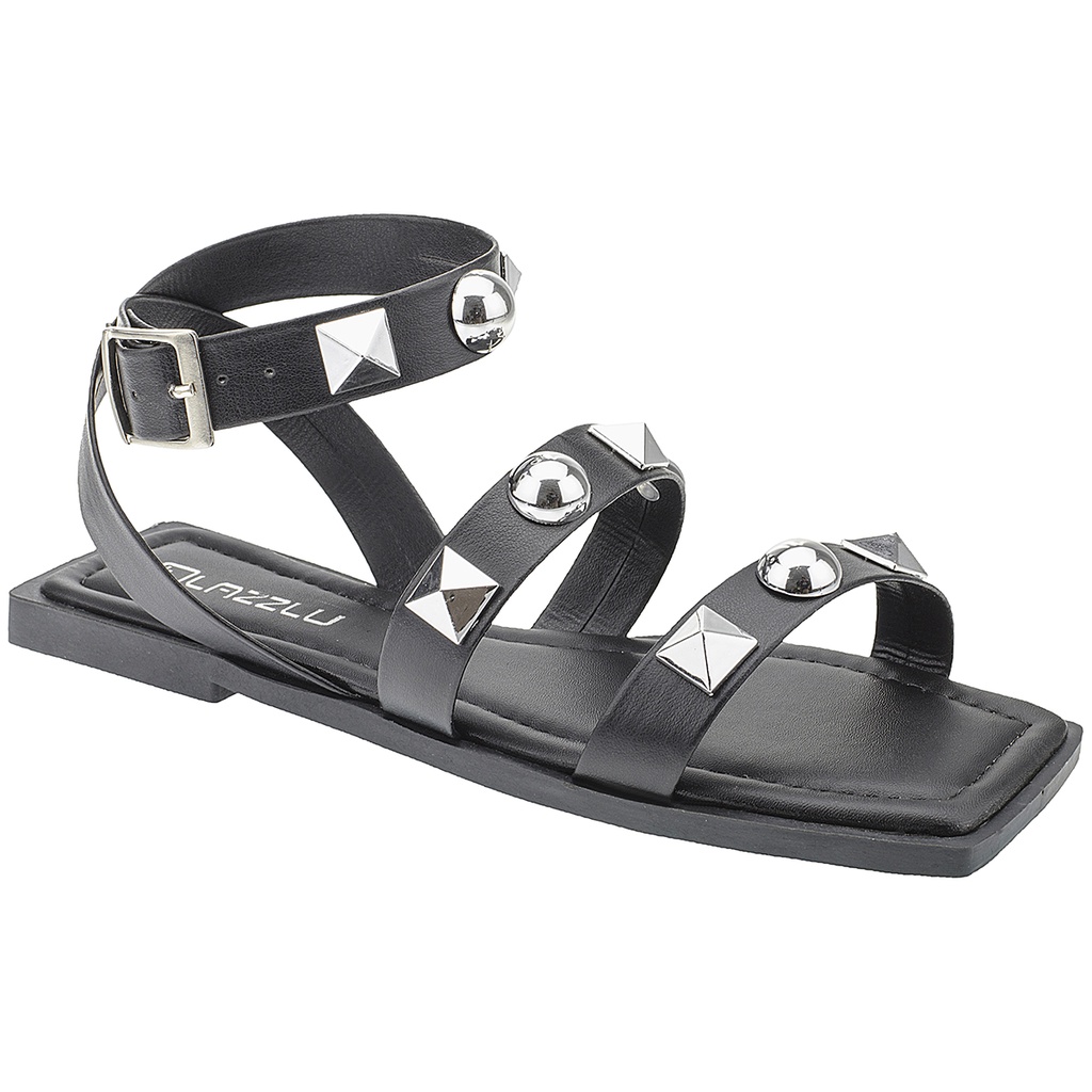 Sandália Feminina Rasteira Papete Rasteirinha Pedraria Flat