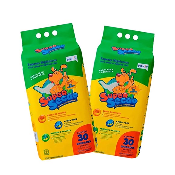 Kit 2 Tapetes Higiênicos Super Secão Para Cachorro 30 Unidades em Oferta na Shopee
