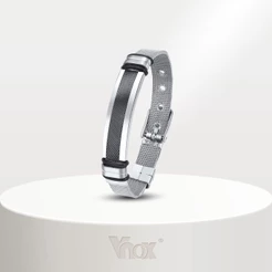Vnox Fashion Casual Mesh Strap Pulseira De Malha Masculina , Aço Inoxidável Sem Desbotamento Etiqueta De Identificação De Menino Jóias De Pulso Ajustáveis