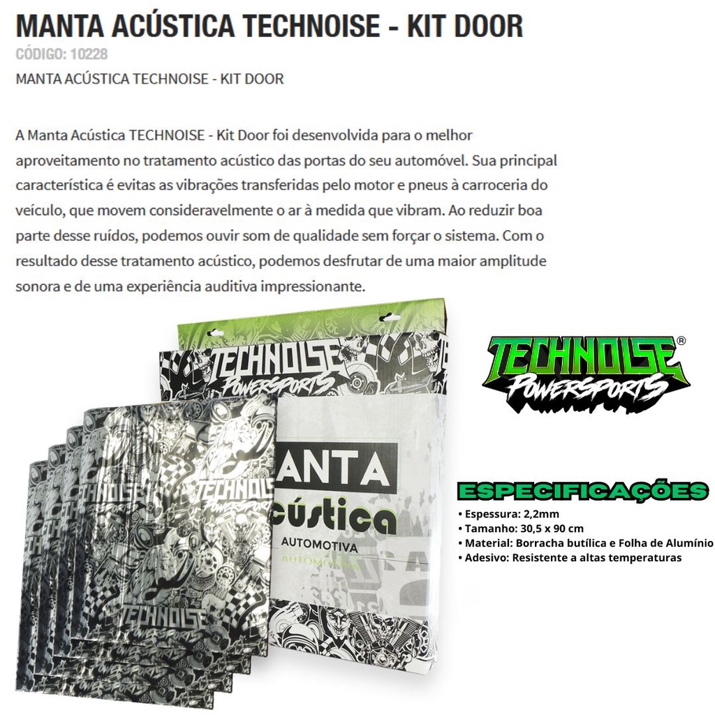 Manta Tratamento Acustico Automotiva Kit 4 Portas Technoise — imagem 2 de 2