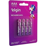 Pilha Recarregável Aaa Elgin Cilíndrica - Kit De 4 Unidades 82171 AAA-1000 mAh