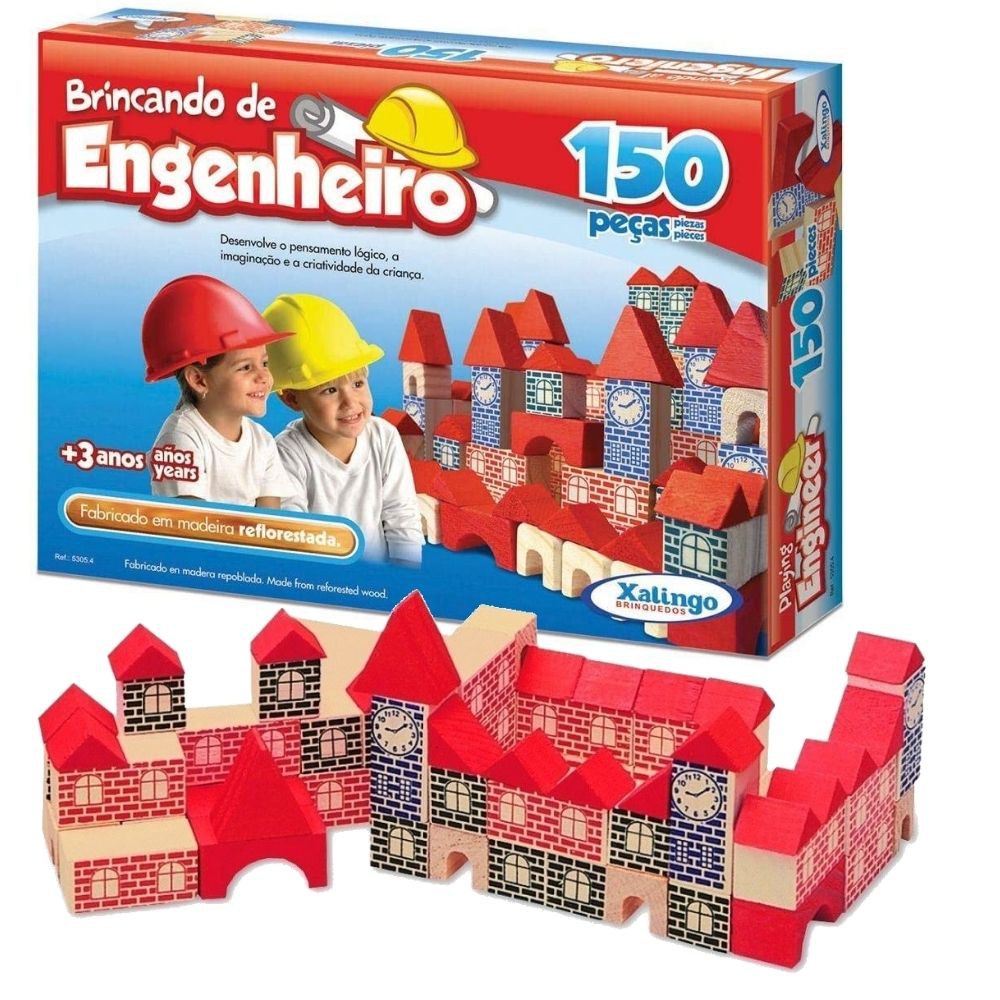 Blocos para Montar Brincando de Engenheiro 150 peças Xalingo - 53054 em Oferta na Shopee