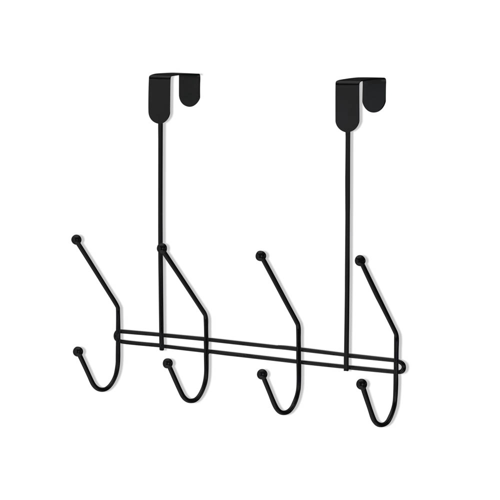 Cabide De Pendurar Porta Cabideiro Roupa Bolsa Toalha 4 Ganchos Preto Arthi em Oferta na Shopee