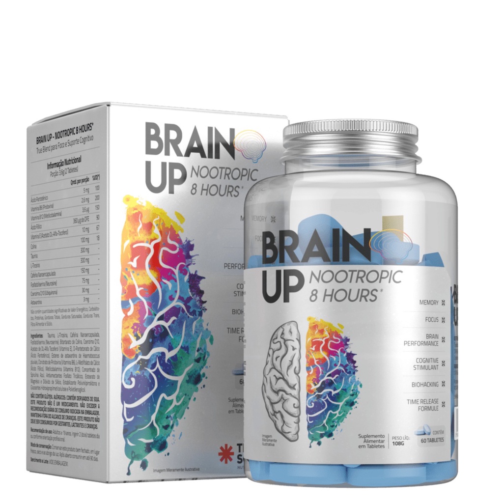 Nootrópico Brain Up 60 Tabletes True Source - Saúde Do Cérebro - Health