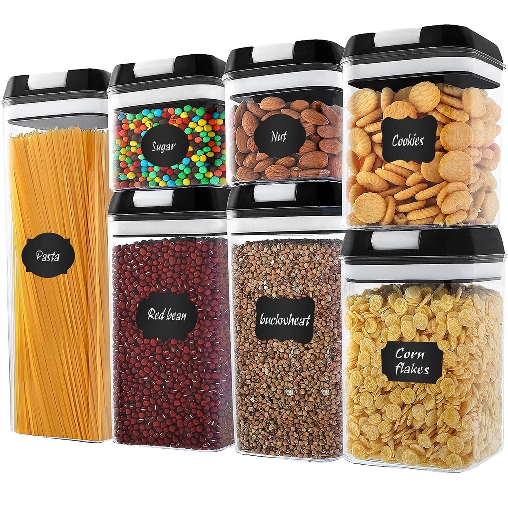 Kit 7 Potes Hermeticos Porta Alimentos com Trava