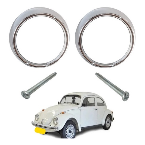 Aro Farol Cromado 3 Furos Fusca 1973 A 1975 em Oferta na Shopee