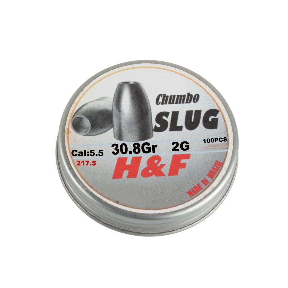 Chumbinho Slug 5.5mm 2g 30.8GR 100un - Slug H&F em Oferta na Shopee