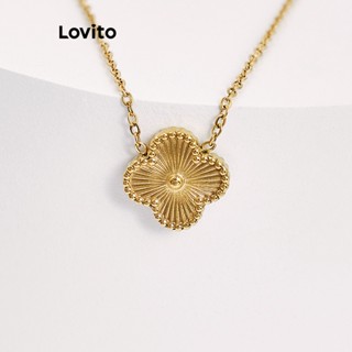 Lovito Casual Colar Feminino Básico Liso Hipoalergênico de Ouro 18K L66AD016 (Ouro)