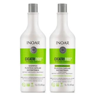 Shampoo + Condicionador Inoar Cicatrifios Plástica Capilar Instantânea 1 Litro cada